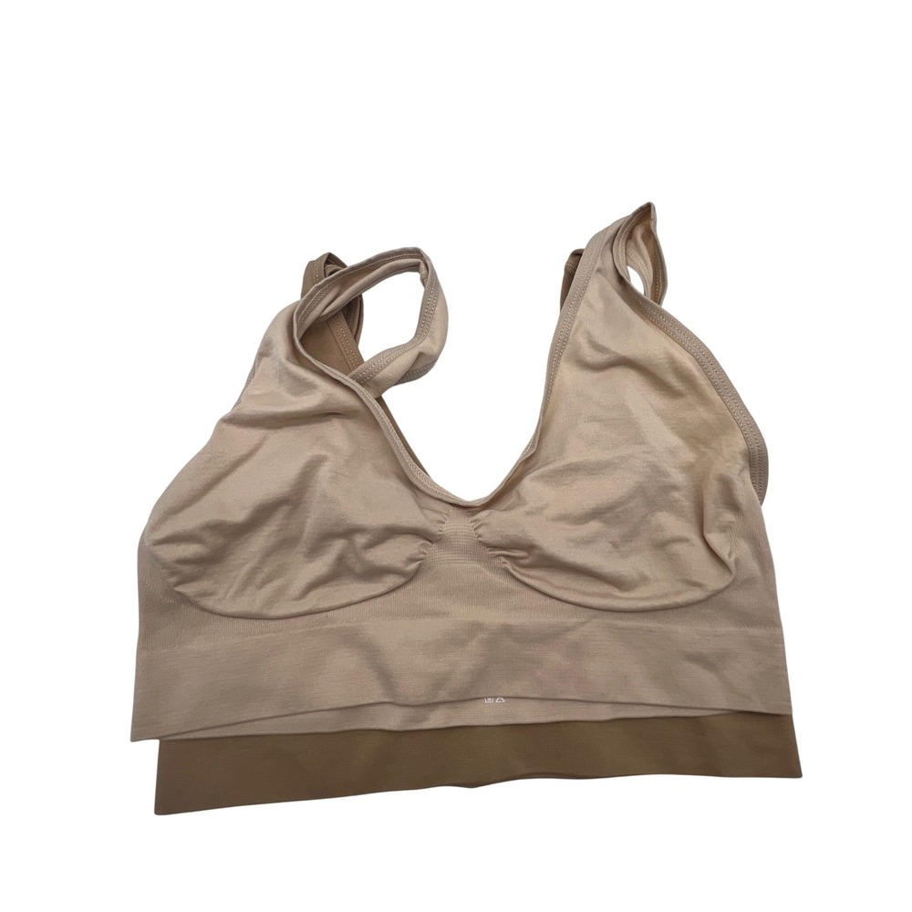 Rhonda Shear Ahh Bra 2-Pack Seamless Wireless Bralettes Beige Tan XL 9588